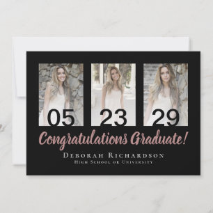 Tarjeta Colaje de Fotos Personalizado de Graduación Modern