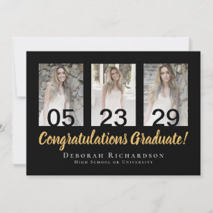 Tarjeta Colaje de Fotos Personalizado Moderno de Graduació