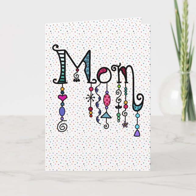 Tarjeta Colas de mamá Boho | Día de la Madre (Anverso)