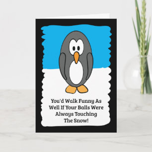 Tarjeta Cold Penguin Happy Birday Card