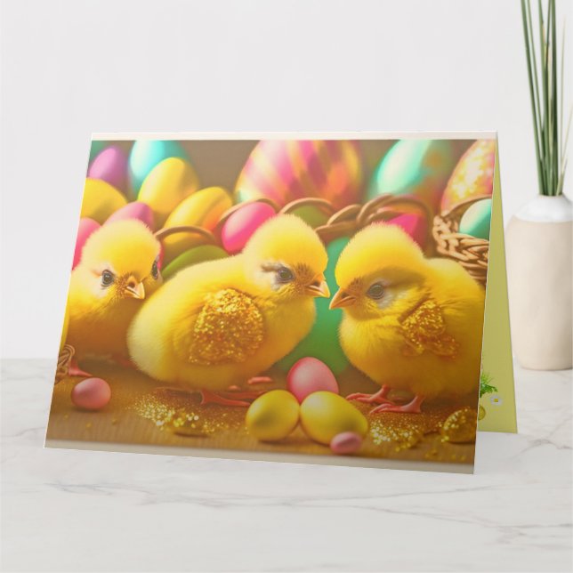 Tarjeta Colección de 3 chichas amarillas de Pascua (Anverso)