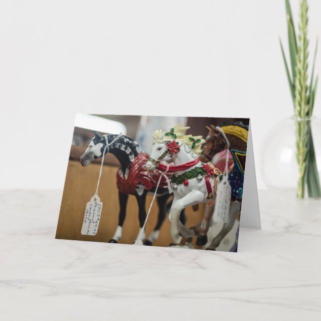 Tarjeta Colección de adornos de caballos de carrusel festi (Anverso)