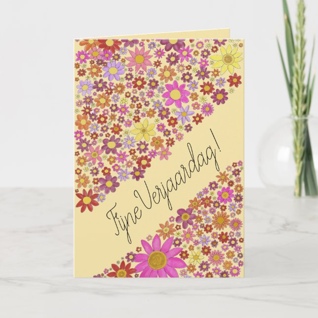 Tarjeta Colección de flor de cumpleaños holandesa (Anverso)