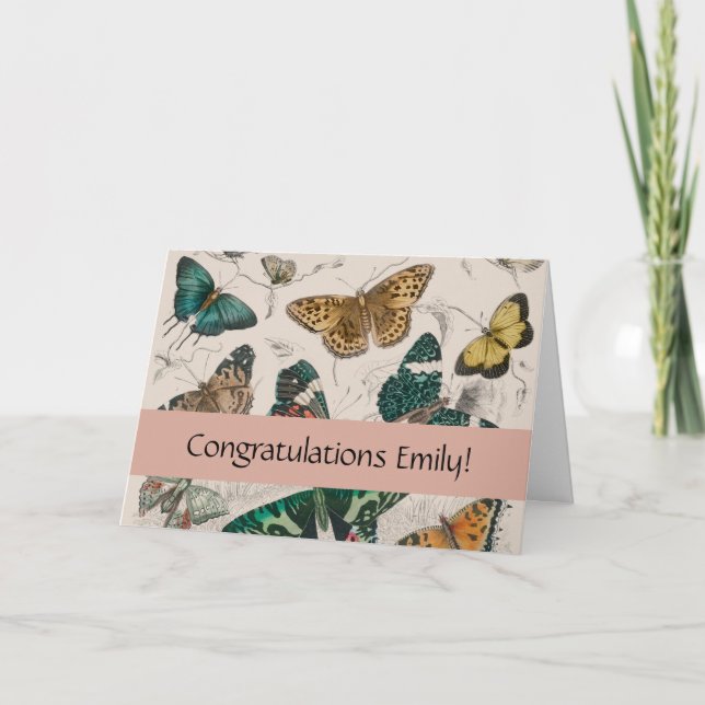 Tarjeta Colección de mariposa Mariposas antiguas (Anverso)