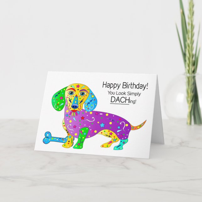 Tarjeta Colección de nacimientos Dachshund Dog Kaleidoscop (Anverso)