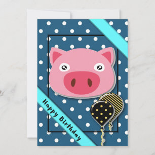 TARJETA COLECCIÓN DE NIÑOS DE PIGGY DEL CUMPLEAÑOS - CÁRCE