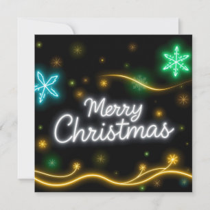 Tarjeta Colección de vacaciones neonesas populares navidad