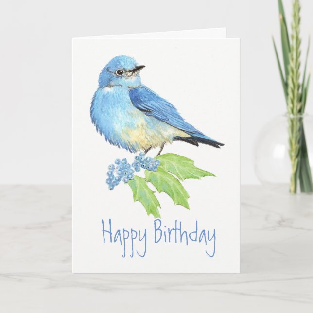Tarjeta Colección del pájaro de la acuarela del Bluebird (Anverso)