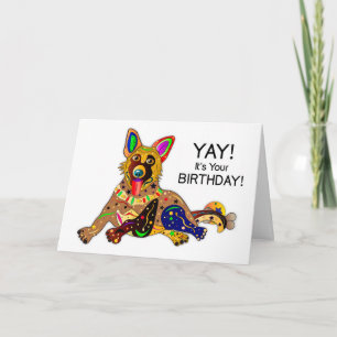 Tarjeta Colección del Pastor Alemán de Cumpleaños Kaleidos