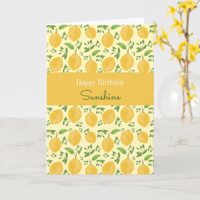 Tarjeta Colección Lemon Bloom cumpleaños amarillo estampad (flor amarilla)