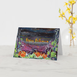 Tarjeta Colección mágica de Halloween de las calabazas