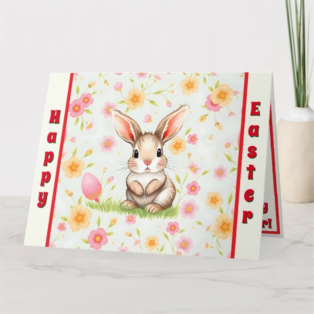 Tarjeta Colección moderna de la Pascua de Navidad en Conej (Anverso)