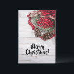 Tarjeta Colección Pine & Holly<br><div class="desc">Decoración para la temporada de vacaciones con esta colección de pinecone y holly.</div>