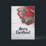 Tarjeta Colección Pine & Holly<br><div class="desc">Decoración para la temporada de vacaciones con esta colección de pinecone y holly.</div>