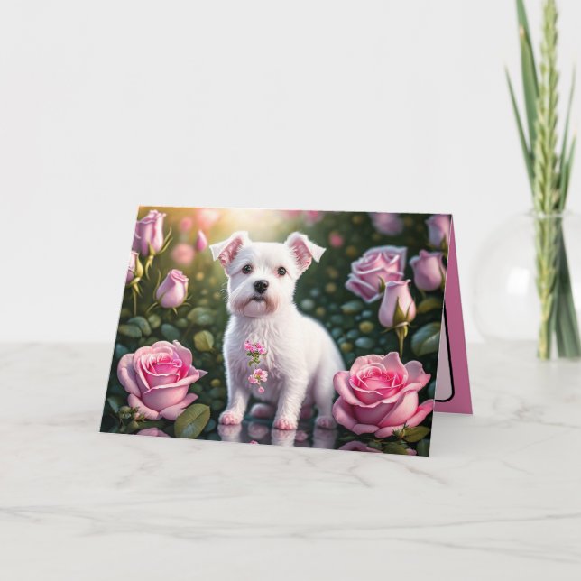Tarjeta Colección Rosas y Perrito (Anverso)
