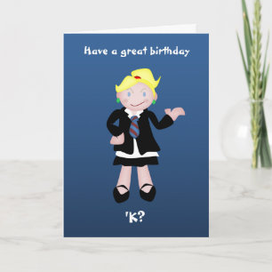 Tarjeta Colegiala delincuente de la muñeca