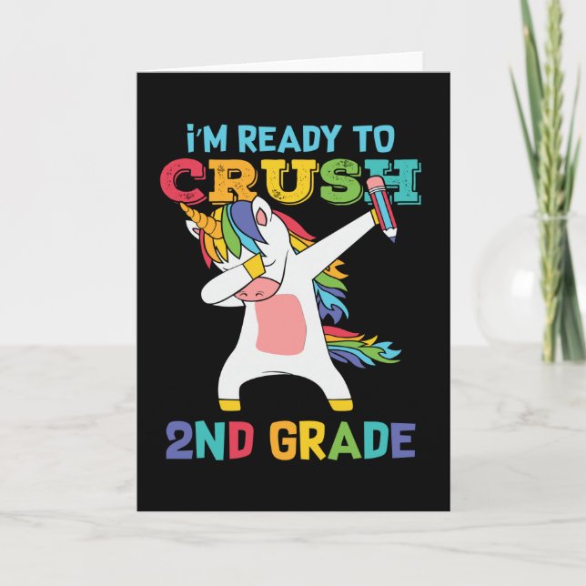 Tarjeta Colegio de alumnos de 2º grado, Unicorn Dabbing (Anverso)