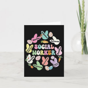 Tarjeta Colegio de Trabajador Social Bunny Funny Easter Ho
