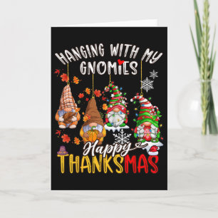 Tarjeta Colgando Con Mis Gnomos Feliz Graciasmas Día de Ac