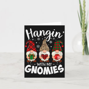 Tarjeta Colgando con mis mujeres gnomos leopardo de Navida