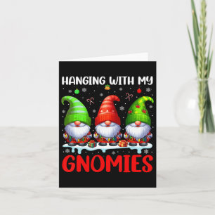 Tarjeta Colgando Con Mis Navidades De Gnomies Colorosos Tr