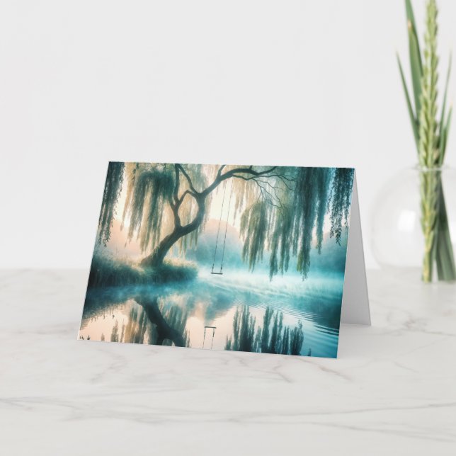 Tarjeta Colgando de un árbol pensando en ti (Anverso)