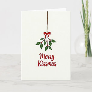 Tarjeta colgante de muérdago Merry Kissmas