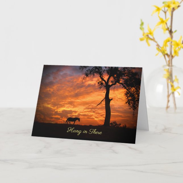 Tarjeta Colgar en ese caballo y alentar el amanecer (flor amarilla)