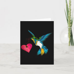Tarjeta Colibrí Adorable Con Diseño De Arte Para Amantes D