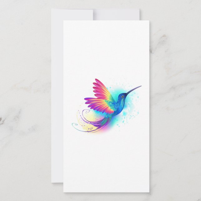 Tarjeta Colibrí arcoiris exótica (Anverso)