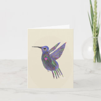 Tarjeta Colibrí con Corazón