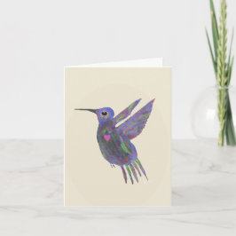 Tarjeta Colibrí con Corazón