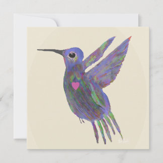 Tarjeta Colibrí con Corazón