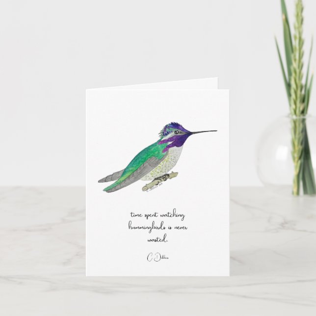 Tarjeta Colibrí de Costa (Anverso)