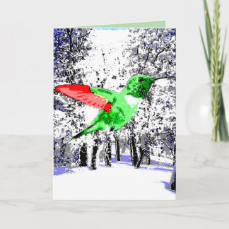 Tarjeta Colibrí de Navidad
