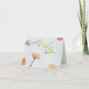 Tarjeta Colibrí en la flor Notecard