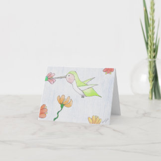 Tarjeta Colibrí en la flor Notecard