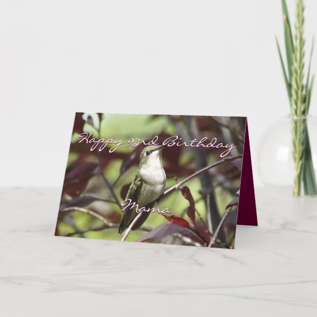 Tarjeta Colibrí en un árbol de ciruela - personalizar (Anverso)