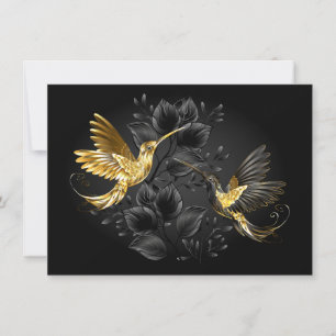 Tarjeta Colibrí negro y dorado