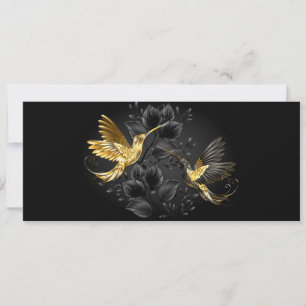 Tarjeta Colibrí negro y dorado