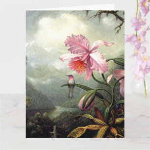 Tarjeta Colibrí Posado, arte fino,