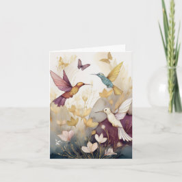Tarjeta Colibrí tonos terrosos