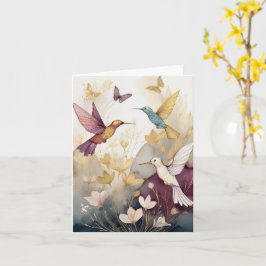 Tarjeta Colibrí tonos terrosos