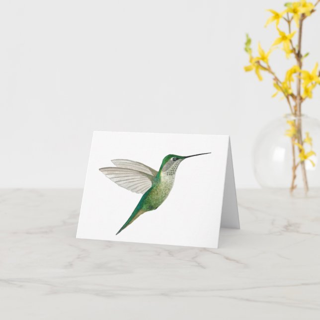Tarjeta Colibrí Verde (flor amarilla)