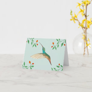 Tarjeta Colibrí y Flores