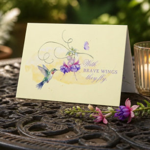 Tarjeta Colibrí y Mariposa Inspiradores