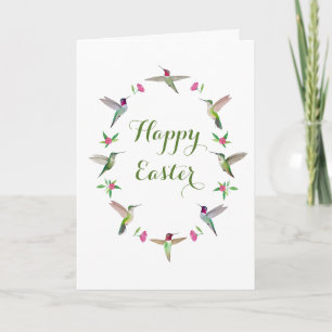 Tarjeta Colibríes de California Felices Pascuas