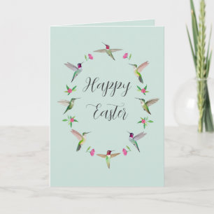 Tarjeta Colibríes de California Feliz Pascua