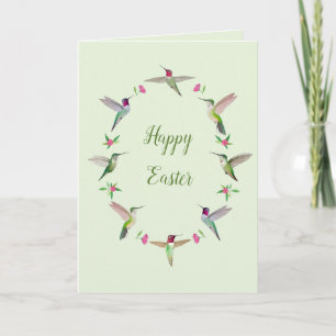 Tarjeta Colibríes de California Feliz Pascua