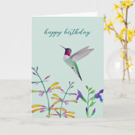 Tarjeta Colibríes y Flores
